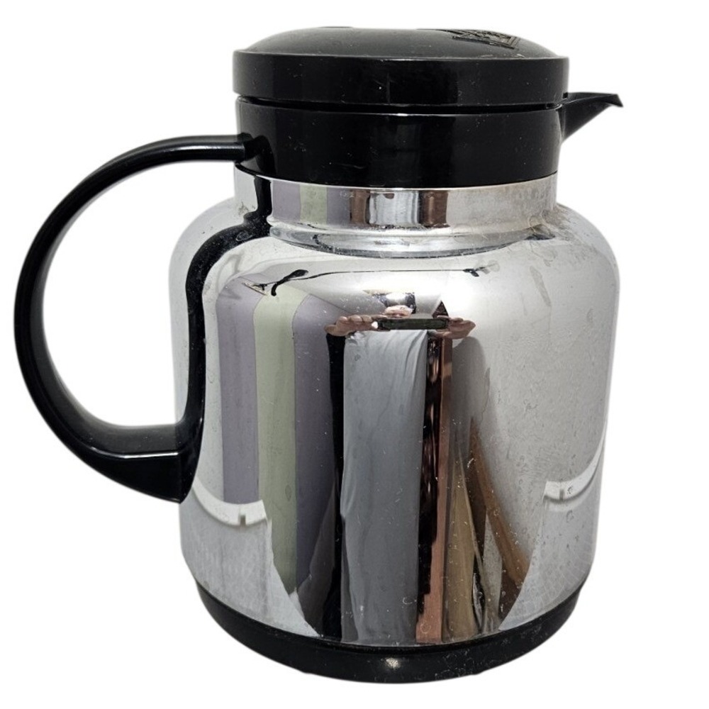 Bunn Thermal Coffee Carafe Silver Chrome Insulated Brew-Through Lid 64oz 1.9L